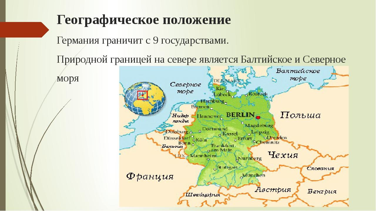 Географическое положение германии презентация