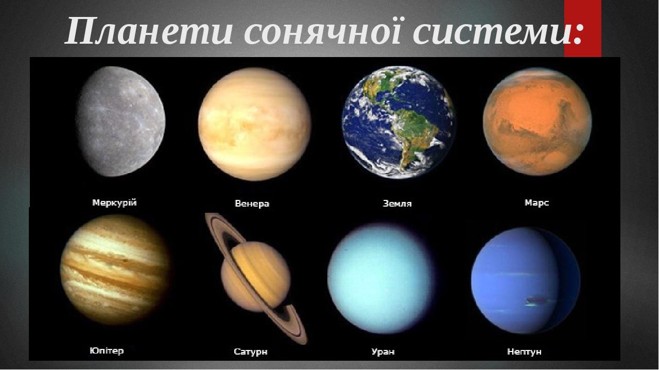 Планети сонячної системи: