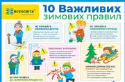 Плакат «10 важливих зимових правил» для кожного школяра