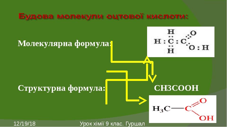 "Етанова кислота", презентація до уроку | Презентація. Хімія