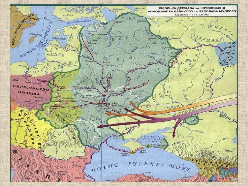 Русь при ярославе мудром карта