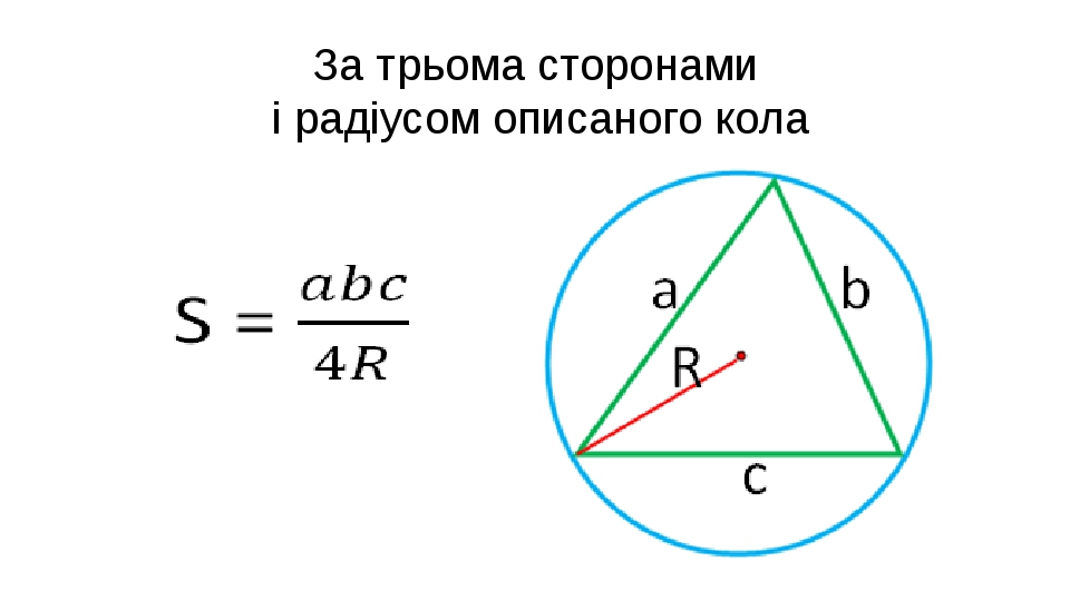 Формули для знаходження площі трикутника