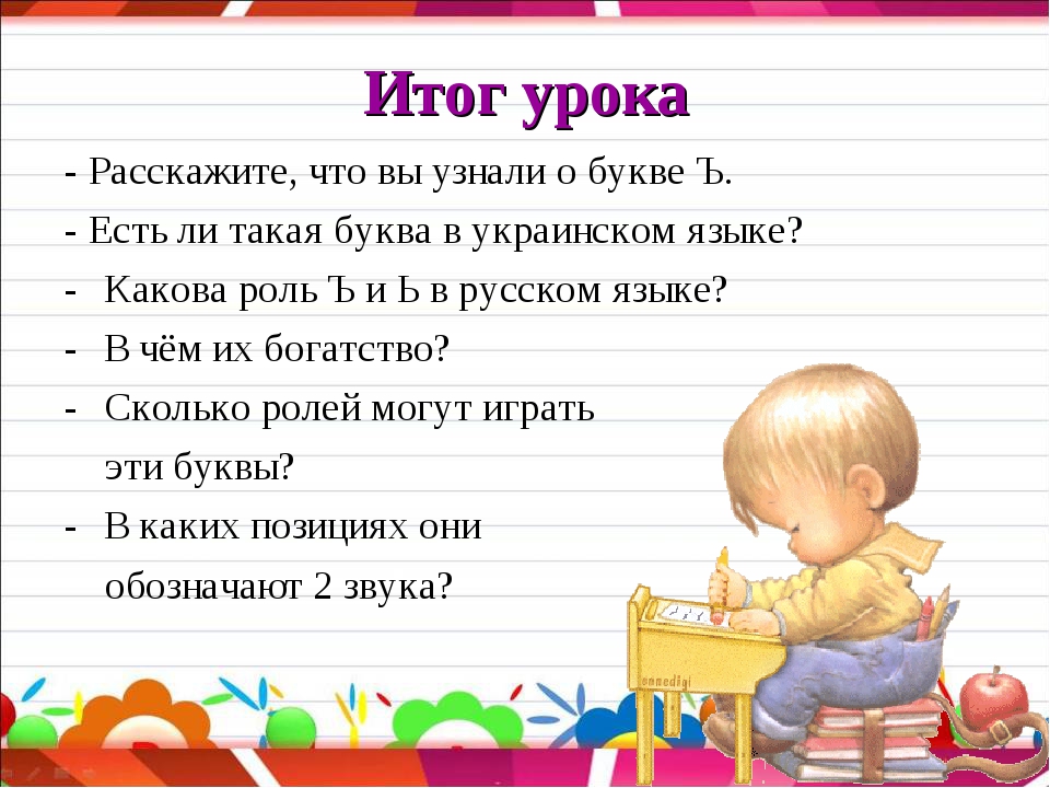 Употребление букв ъ и ь повторение 5 класс презентация