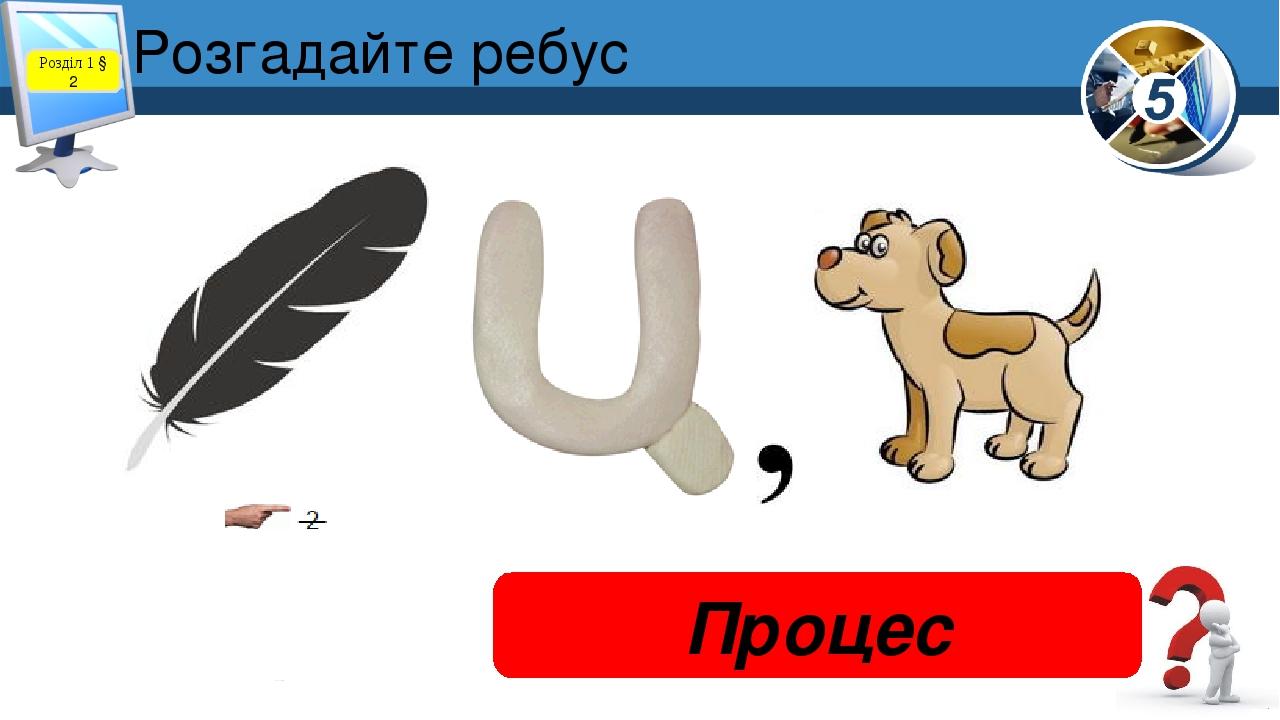 Розгадайте ребус Процес Розділ 1 § 2