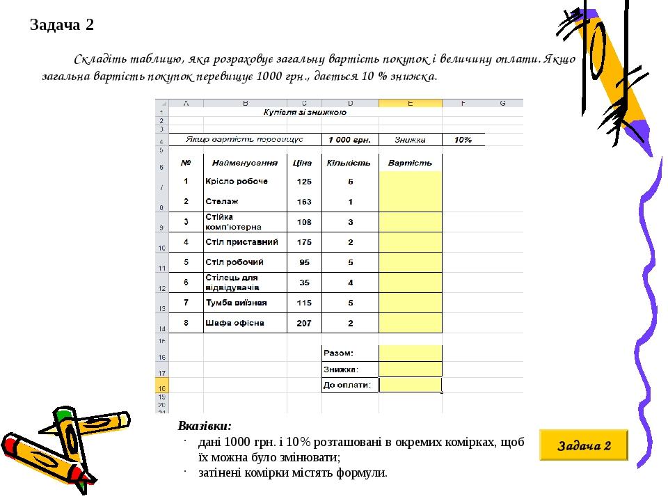 Решение прикладных задач в excel 8 класс