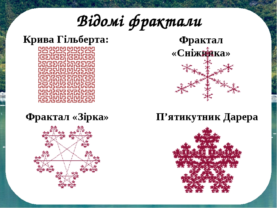"Фрактали як самоподібні структури. Фрактальна графіка". (конспект ...