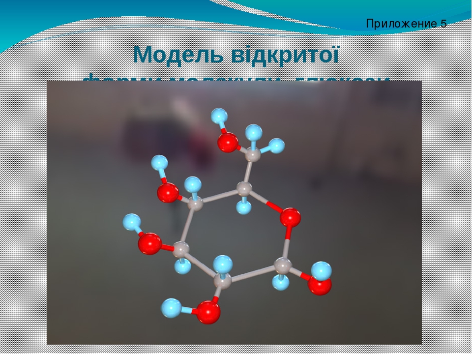 Модель відкритої форми молекули глюкози Приложение 5