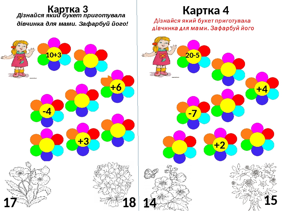 НУШ. ТВОРЧІ ІДЕЇ . КАРТКИ " ВЧИМОСЯ РОЗВ"ЯЗУВАТИ ПРИКЛАДИ Букет ...