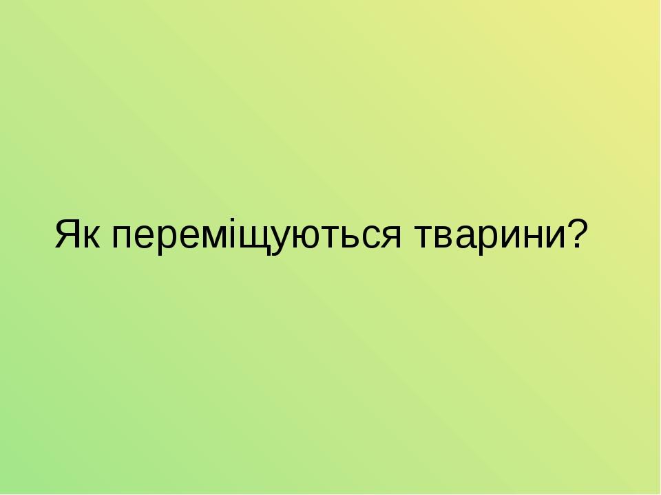 Як переміщуються тварини?