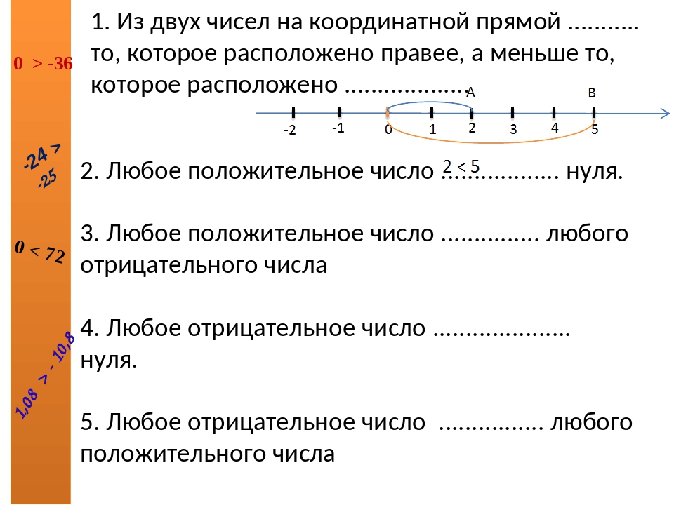 Изображение чисел на координатной прямой правило