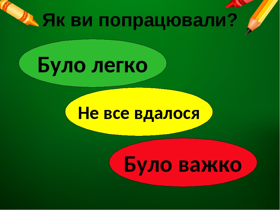 Як ви попрацювали? Було легко Не все вдалося Було важко