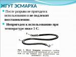 Виды жгутов. Жгут Эсмарха. Наложение жгута Эсмарха. Наложение кровоостанавливающего жгута Эсмарха. Правильность наложения жгута Эсмарха.