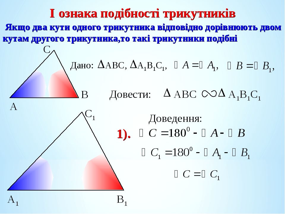 Перша ознака подібності трикутників - Mind Map