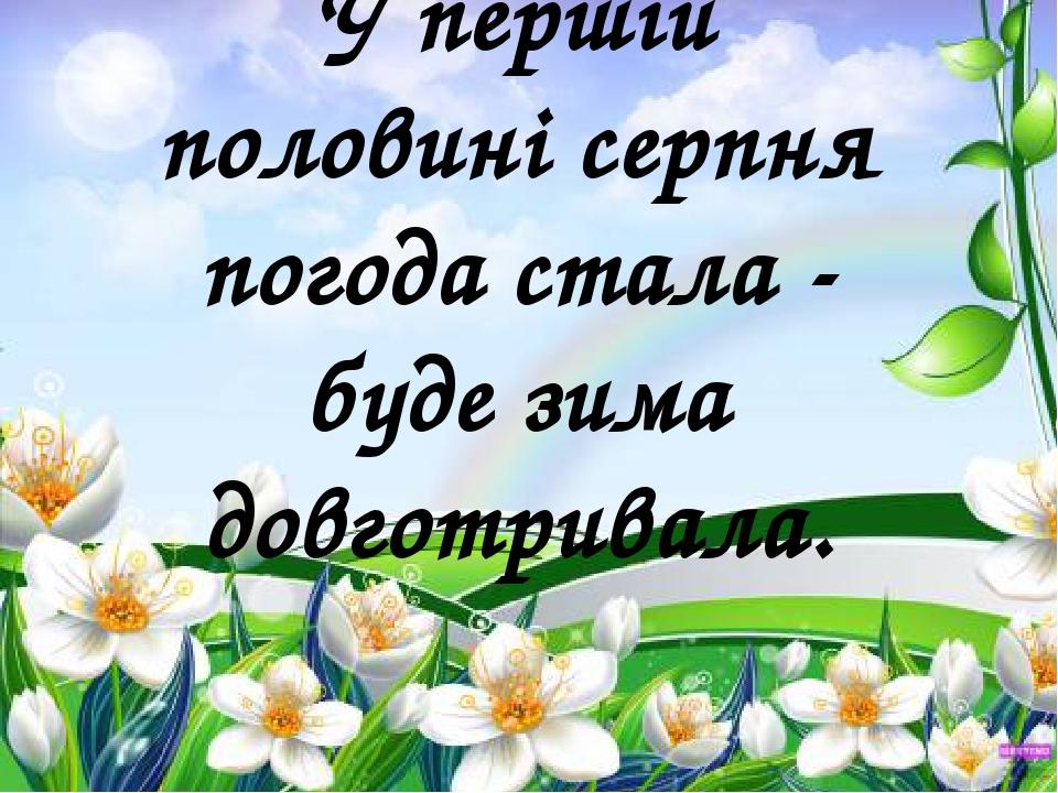 У першій половині серпня погода стала - буде зима довготривала.