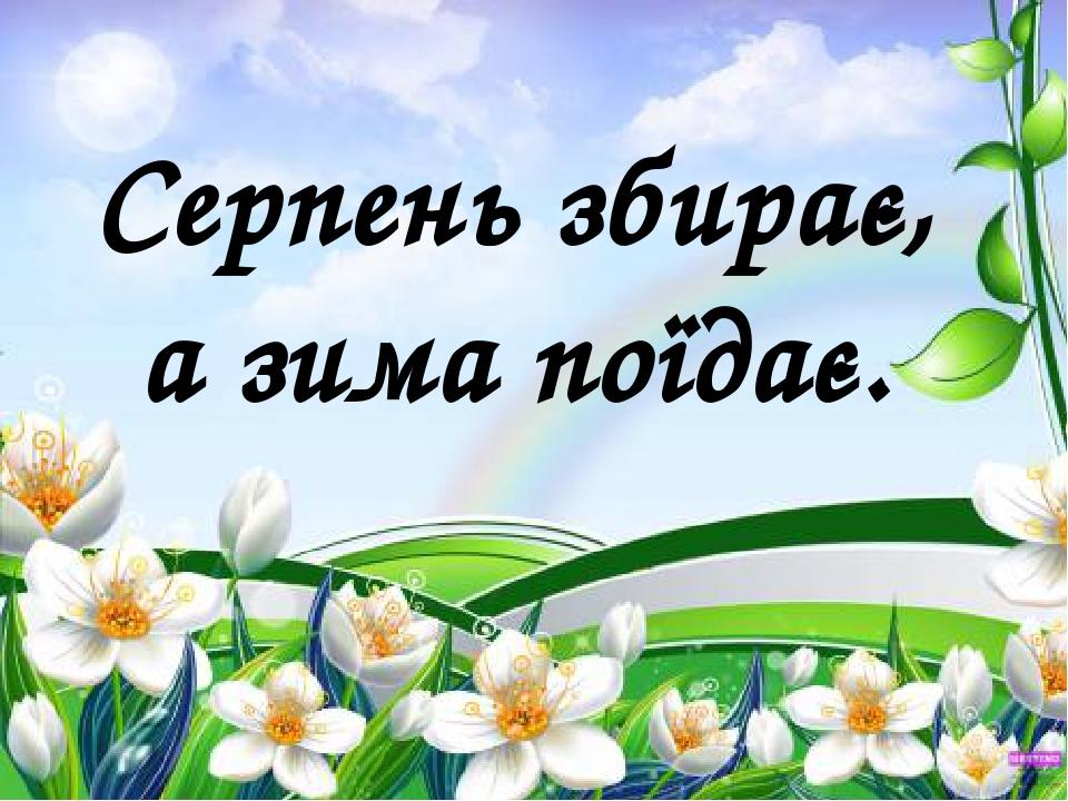 Серпень збирає, а зима поїдає.