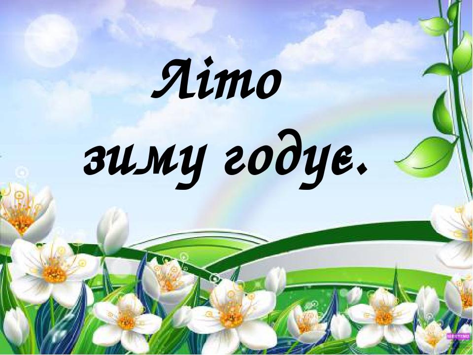 Літо зиму годує.