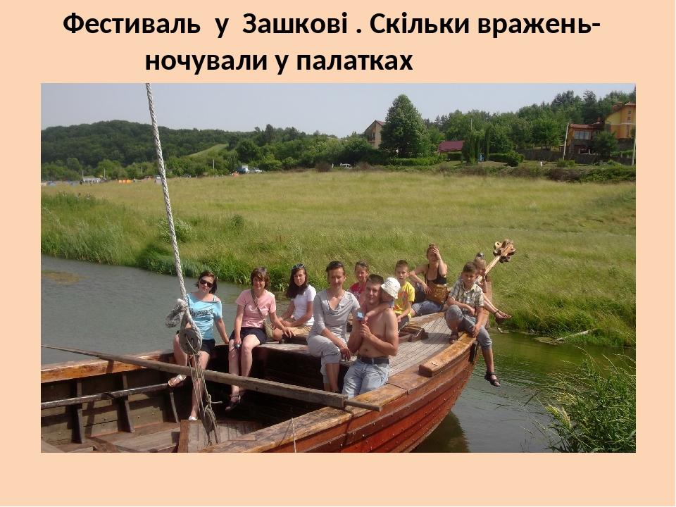 Фестиваль у Зашкові . Скільки вражень- ночували у палатках