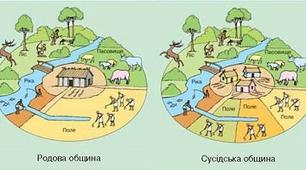 Дидактичний матеріал  "Родова та сусідська общини" (Всесвітня історія, 7 клас)