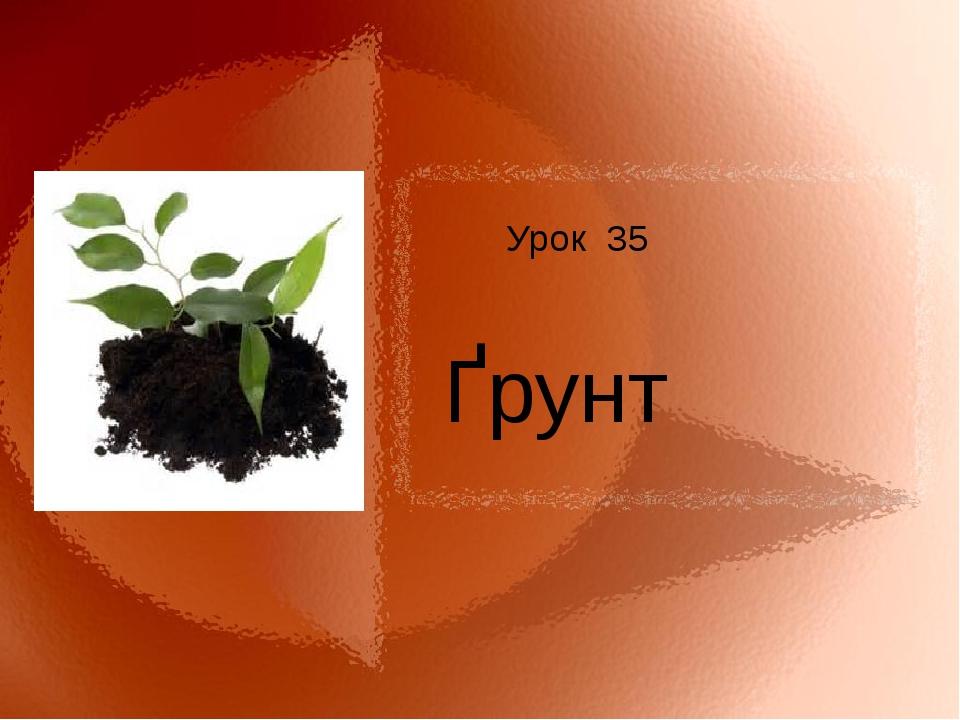 Урок 35 Ґрунт