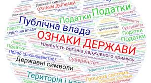 Хмара слів "Ознаки держави" /Правознавство, 9 клас