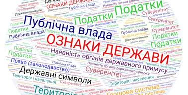 Хмара слів "Ознаки держави" /Правознавство, 9 клас | Інші методичні матеріали. Правознавство