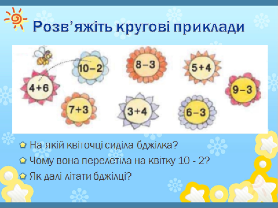 Кругові приклади 1 клас