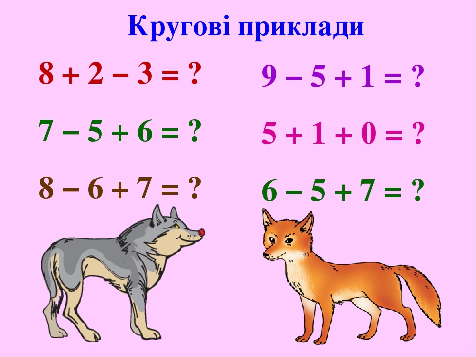 Кругові приклади 1 клас