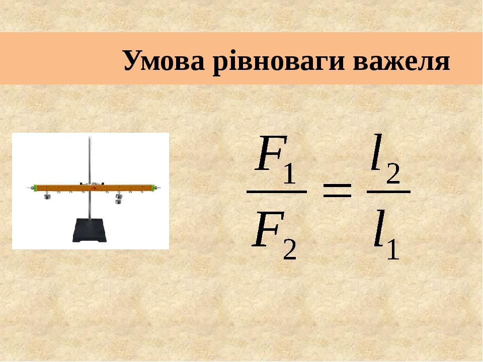 Умова рівноваги важеля