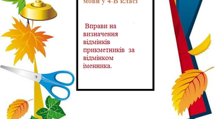 Конспект уроку  української мови на тему:"Вправи на визначення відмінків прикметників  за відмінком іменника"