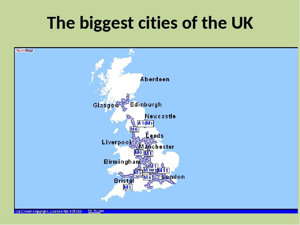 Презентація "The biggest cities of the UK" для учнів 67 класів