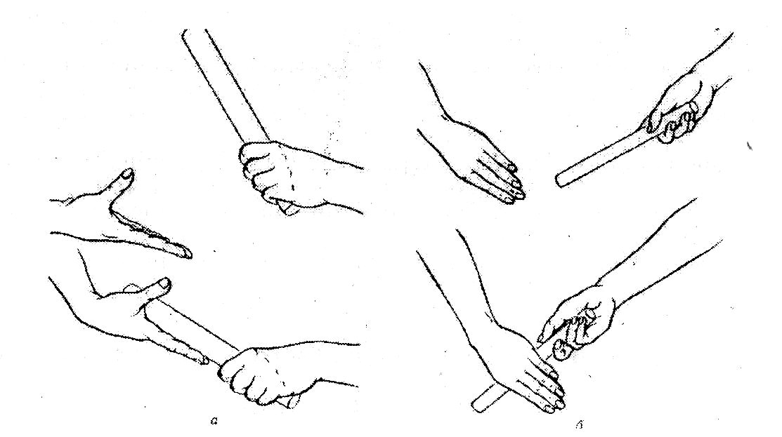 Длина зоны передачи палочки. Обучение технике эстафетного бега. Техника передачи эстафетной палочки сверху вниз. Эстафетный бег техника. Рука с эстафетной палочкой.