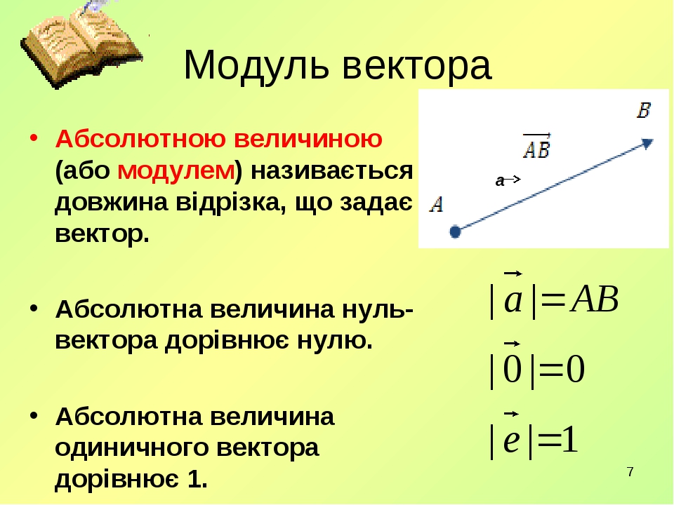 Модуль векторора. Формулы для решения задач с векторами. Абсолютная величина разности. Длина вектора обозначение.