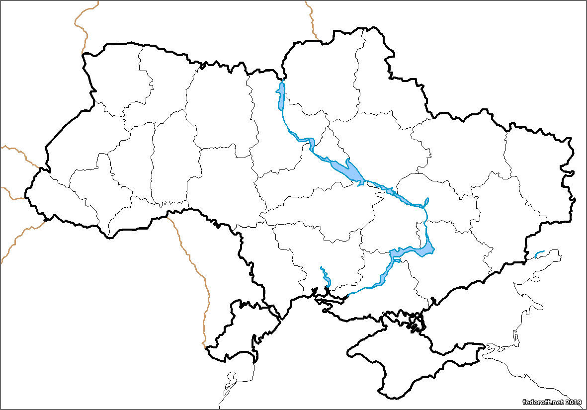 Карта россии с областями черно белая