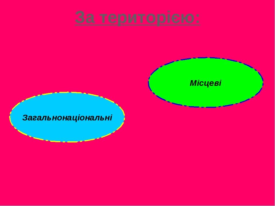 За територією: Загальнонаціональні Місцеві