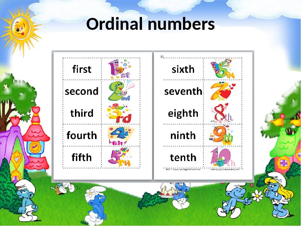 Ordinal numbers презентация