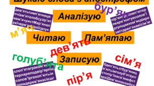 Презентація. Шукаю слова з апострофом. Аналізую. Читаю. Пам'ятаю. Пишу.