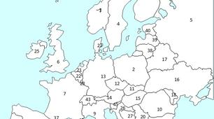 Опитуємо карту Європи. Країни, столиці