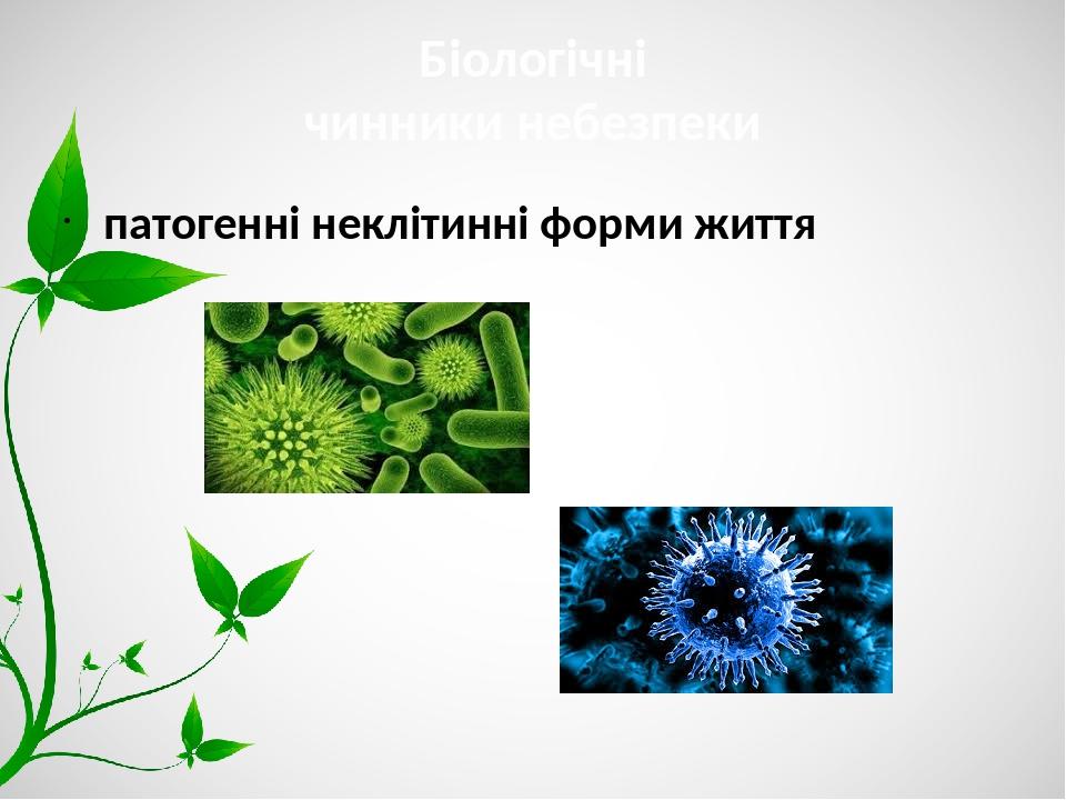 Біологічні чинники небезпеки патогенні неклітинні форми життя