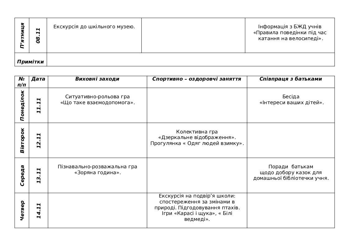 План гпд 3 класс