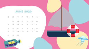 Календар на 2020 рік англійською мовою для учнів початковоЇ школи.