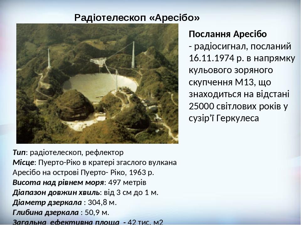 Послання Аресібо - радіосигнал, посланий 16.11.1974 р. в напрямку кульового зоряного скупчення М13, що знаходиться на відстані 25000 світлових рокі...