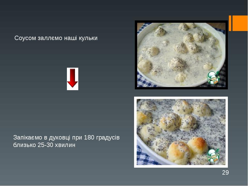 Соусом заллємо наші кульки Запікаємо в духовці при 180 градусів близько 25-30 хвилин