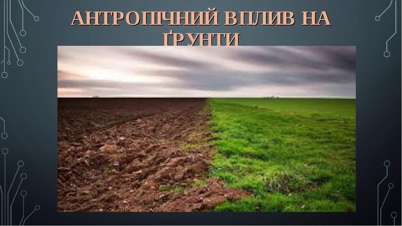 АНТРОПІЧНИЙ ВПЛИВ НА ҐРУНТИ