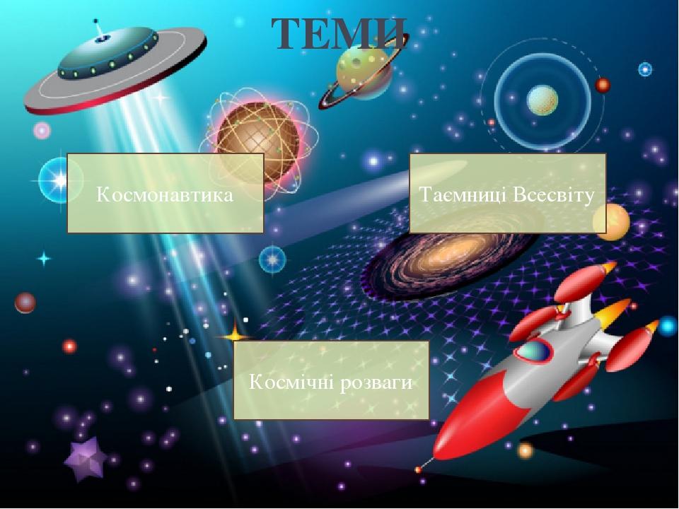 1. Кого називають батьком теоретичної космонавтики? Олександра Бєляєва Костянтина Ціолковського КОСМОНАВТИКА Юрія Гагаріна Ігоря Сікорського