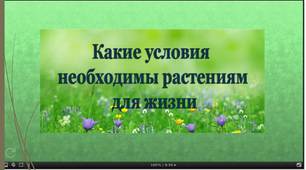 Конспект урока: Какие условия необходимы растениям для жизни