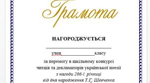 Шаблони грамот до конкурсу читців