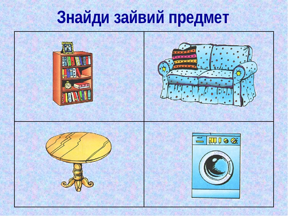 Розвиваюча гра " Знайди зайвий предмет".