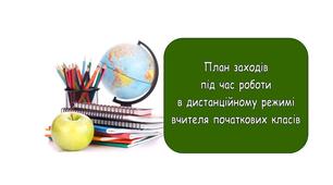 План заходів під час роботи в дистанційному режимі вчителя початкових класів