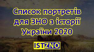 Список персоналій  для візуального розпізнавання ЗНО 2020 н. р.