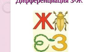 Конспект заняття на тему: Диференціація звуків [з – ж]
